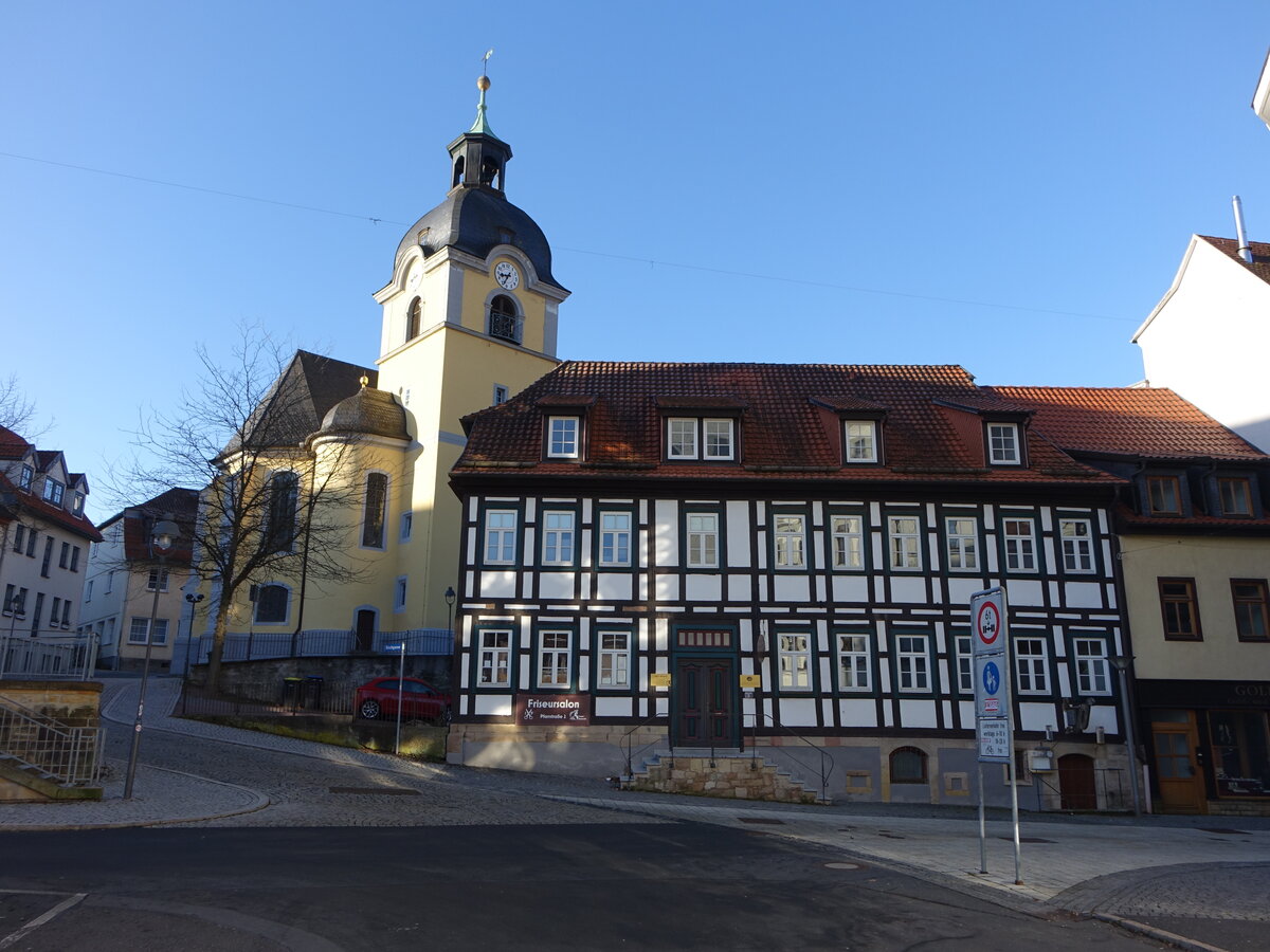 Suhl, Stadtkirche St. Marien, erbaut von 1487 bis 1491 (27.02.2022)