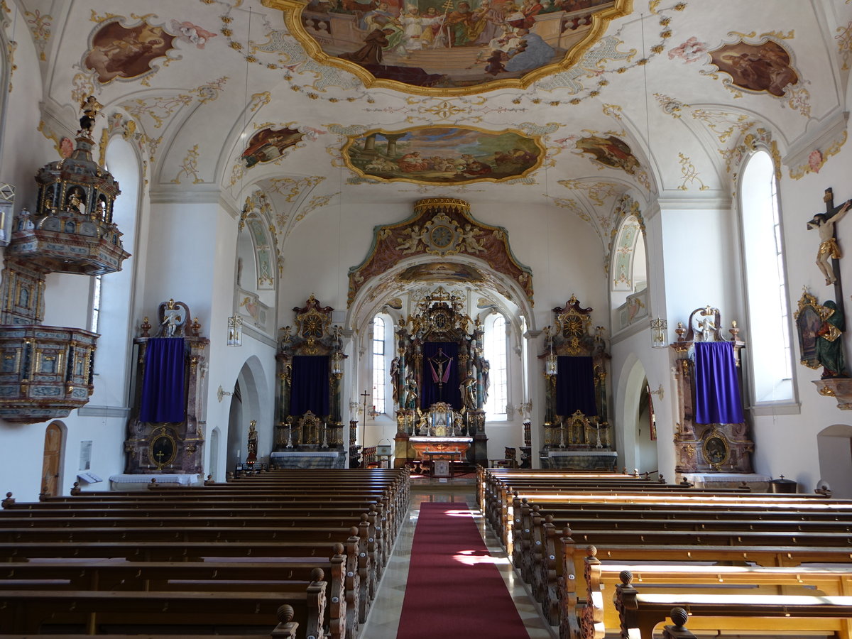 Sulzberg, Altre und Kanzel in der Pfarrkirche Hl. Dreifaltigkeit (27.03.2017)
