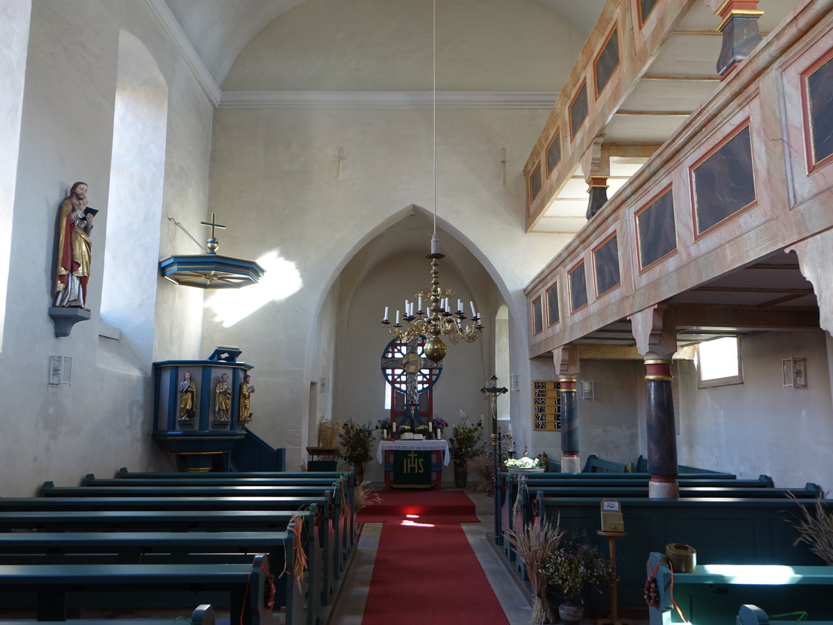 Sulzdorf an der Lederhecke, Innenraum der ev. St. Leonhard Kirche (15.10.2018)