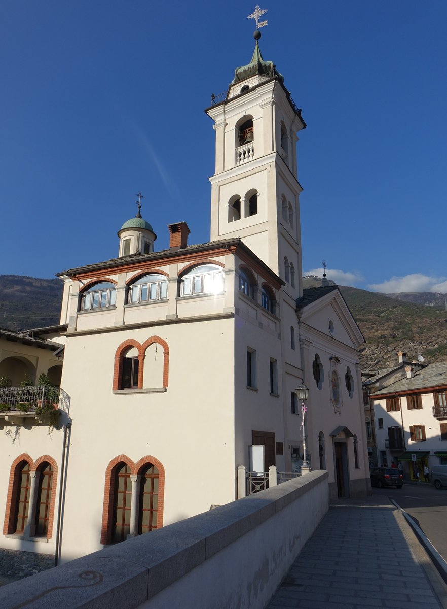 Susa, Pfarrkirche St. Maria del Ponte in der Via Argentara, erbaut im 13. Jahrhundert (04.10.2018)