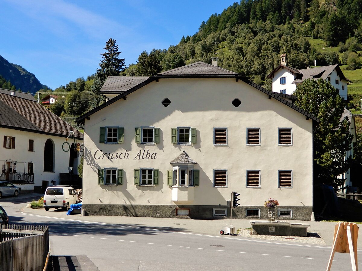 Susch im Unterengadin, Gasthaus Weisses Kreuz, Pension Crusch Alba - 13.09.2019