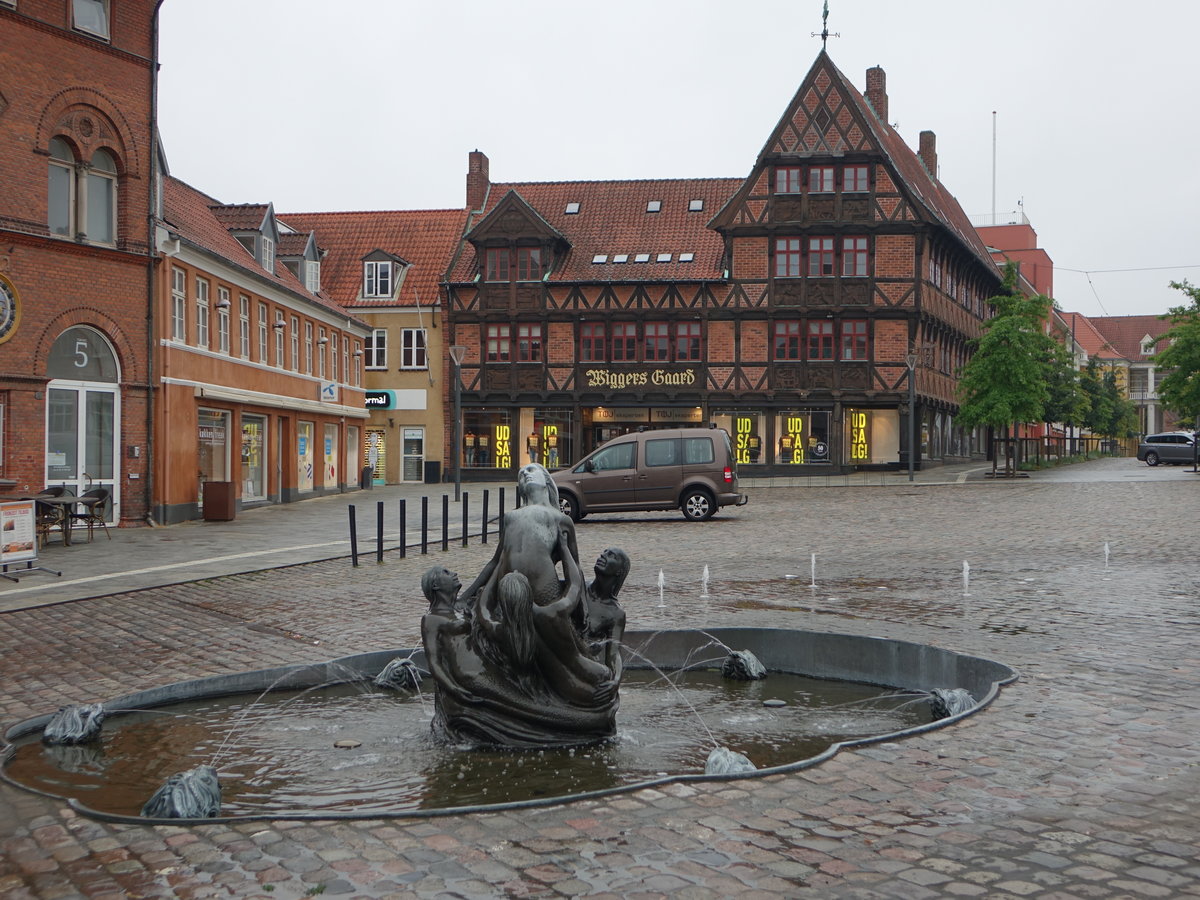 Svendborg, Brunnen und Biggersgard am Torvet (22.07.2019)