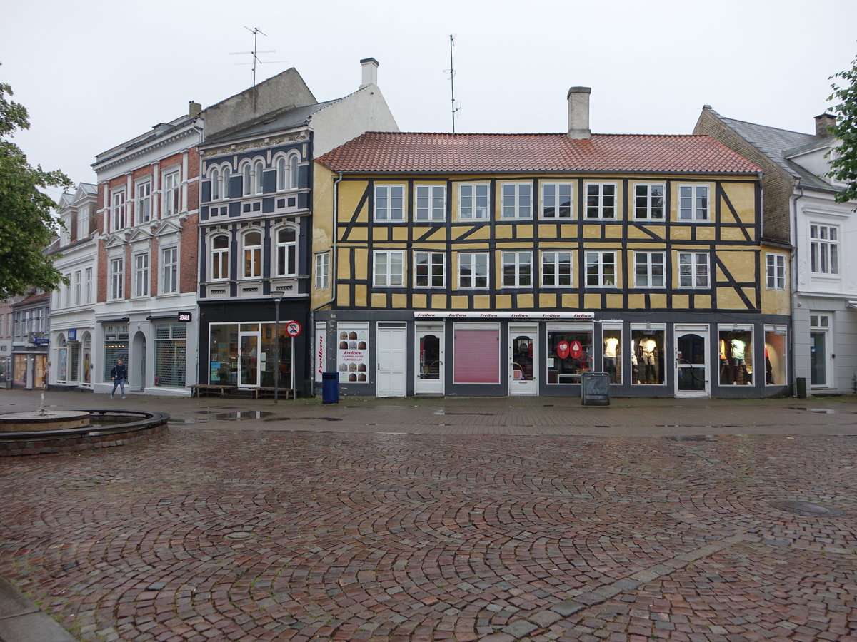 Svendborg, historische Huser am Centrumpladsen (22.07.2019)