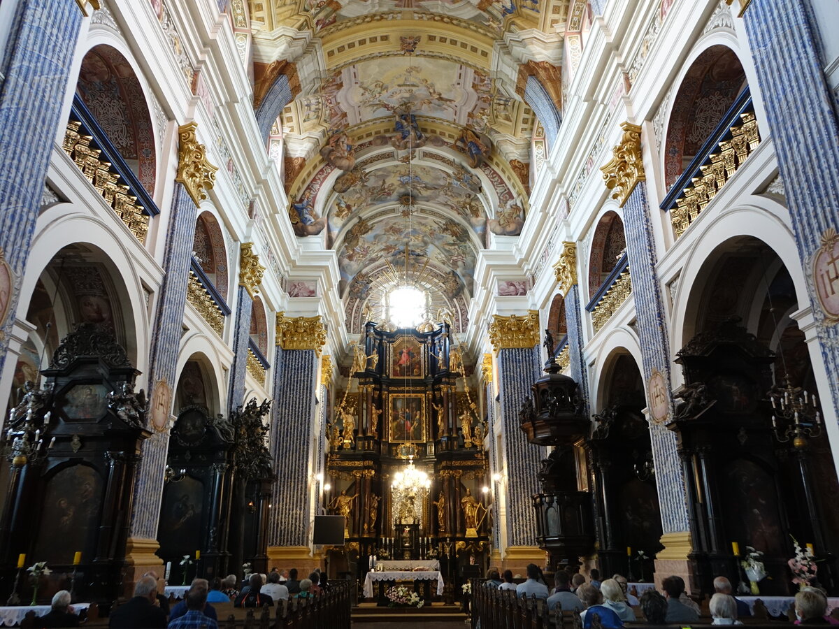 Swieta Lipka / Heiligelinde, barocker Innenraum der Wallfahrtskirche (04.08.2021)