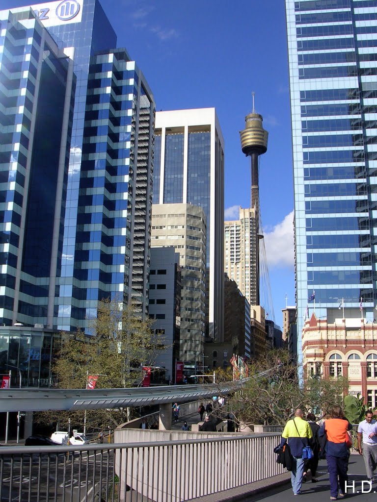 Sydney - Zwischen den Wolkenkratzer in der Market Street.
Aufgenommen September 2010.