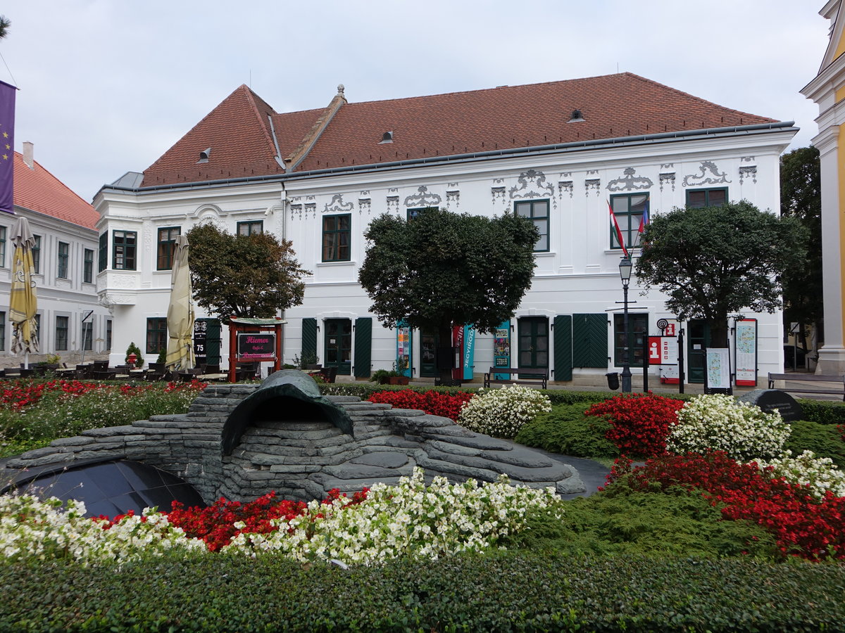 Szkesfehrvr, Brunnen am Hauptplatz Varoshaz Ter (27.08.2018)