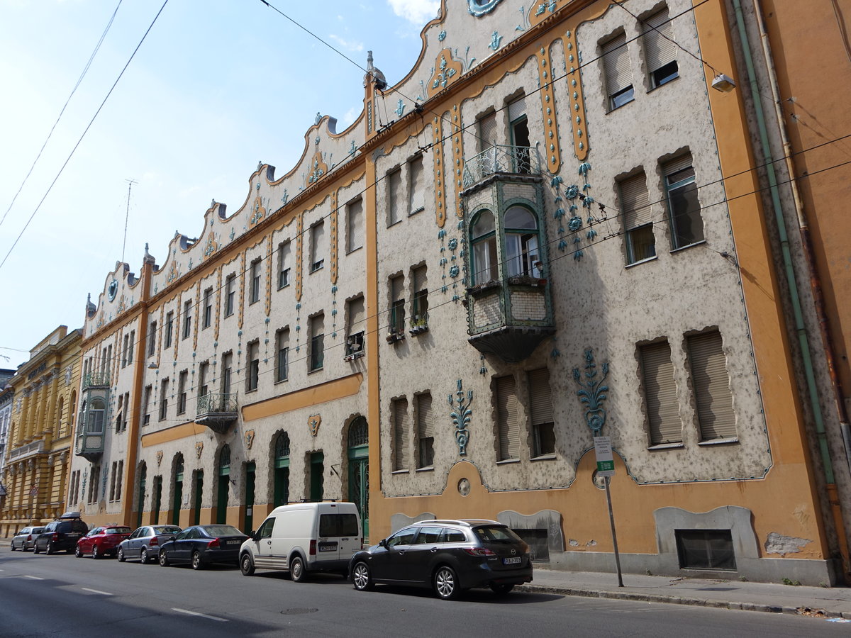 Szeged, Palais Deutsch, Jugendstilfassade, erbaut 1912 durch Ede Margo (24.08.2019)