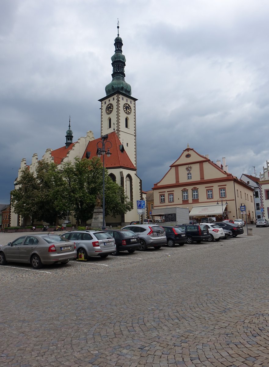 Tabor, Dekanatskirche der Verklrung auf dem Berg, erbaut bis 1512 (27.05.2019)