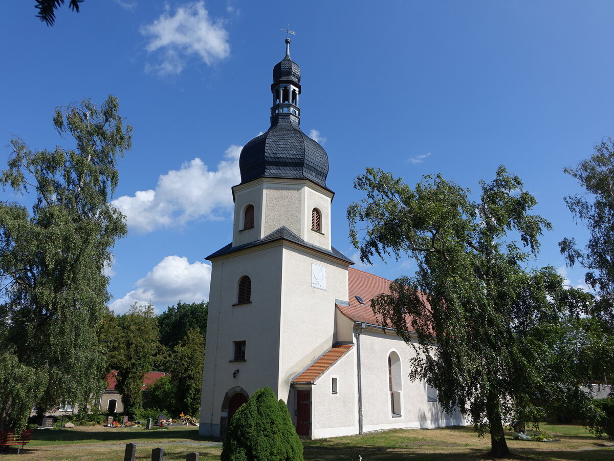 Taltitz, evangelische Kirche, erbaut im 14. Jahrhundert (22.07.2023)