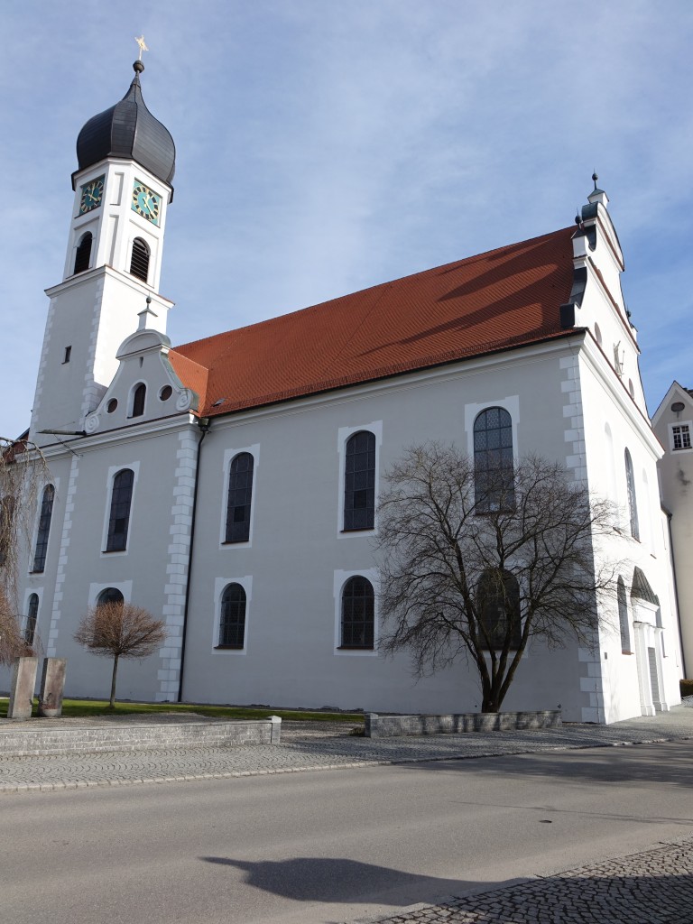Tannheim, Pfarrkirche St. Martin, erbaut von 1700 bis 1702 durch Franz Beer von Au oder Franz Beer von Bleichten (29.01.2016)