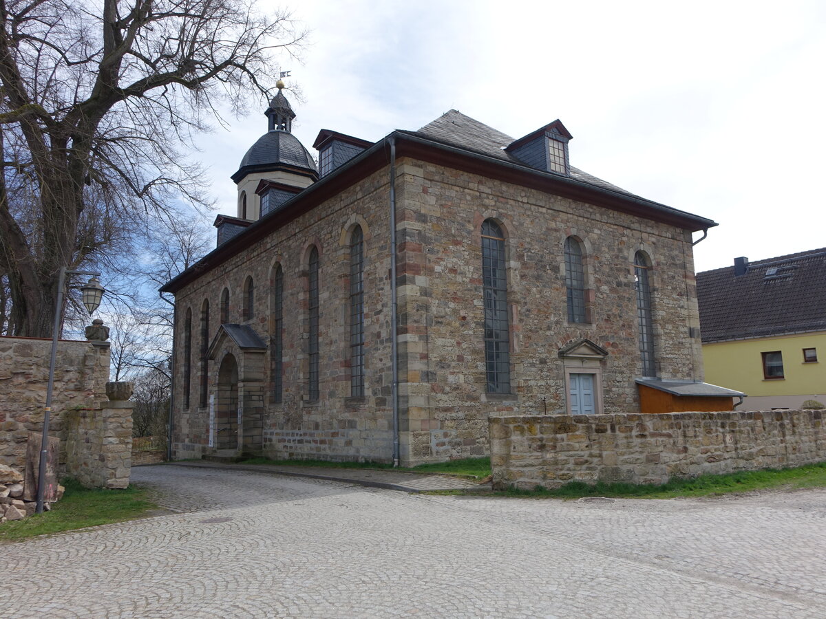 Tannroda, evangelische St. Michael Kirche, erbaut bis 1825 nach Plnen von  Clemens Wenzeslaus Coudray (17.04.2022)