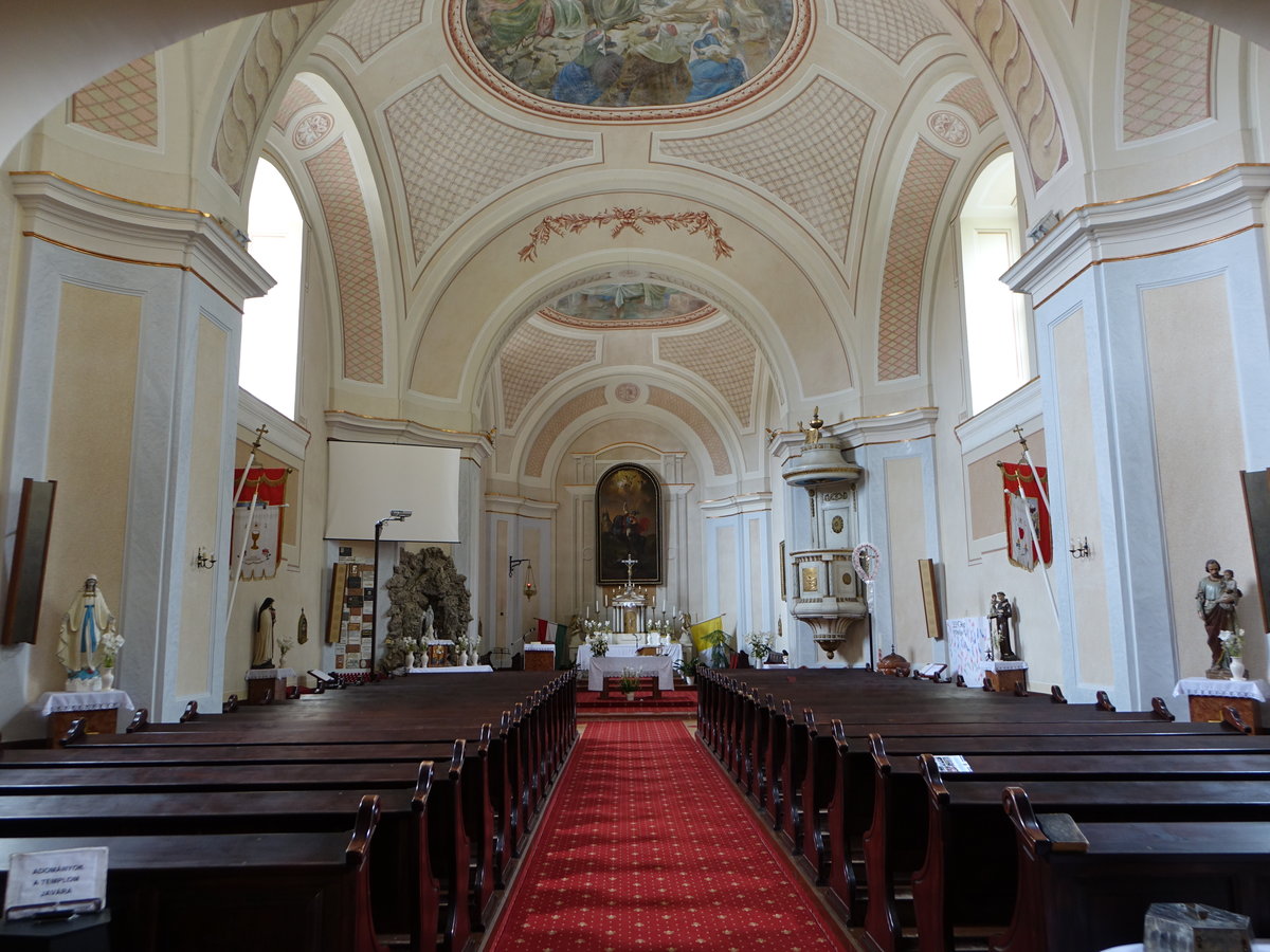 Tarjan, barocker Innenraum der kath. Pfarrkirche, Ausstattung von Jakob Fellner (25.08.2018)