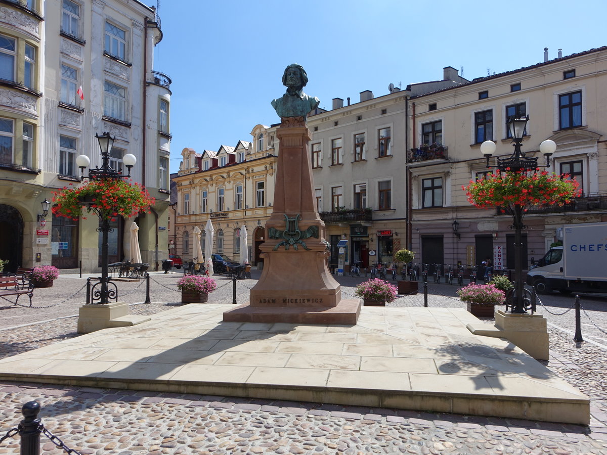 Tarnow, Denkmal fr Adam Mickiewicz am Plac Kaziermierza Wielkiego (03.09.2020)