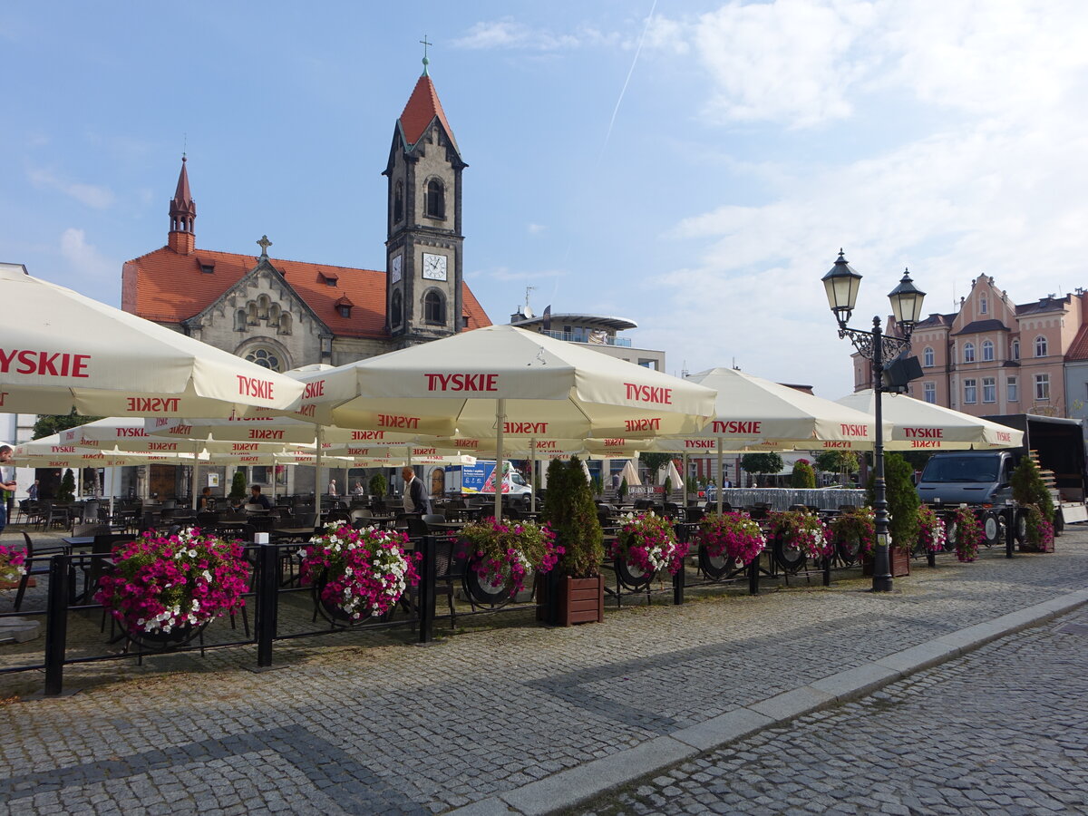 Tarnowskie Gory / Tarnowitz, evangelische Kirche am Rynek Platz (13.09.2021)