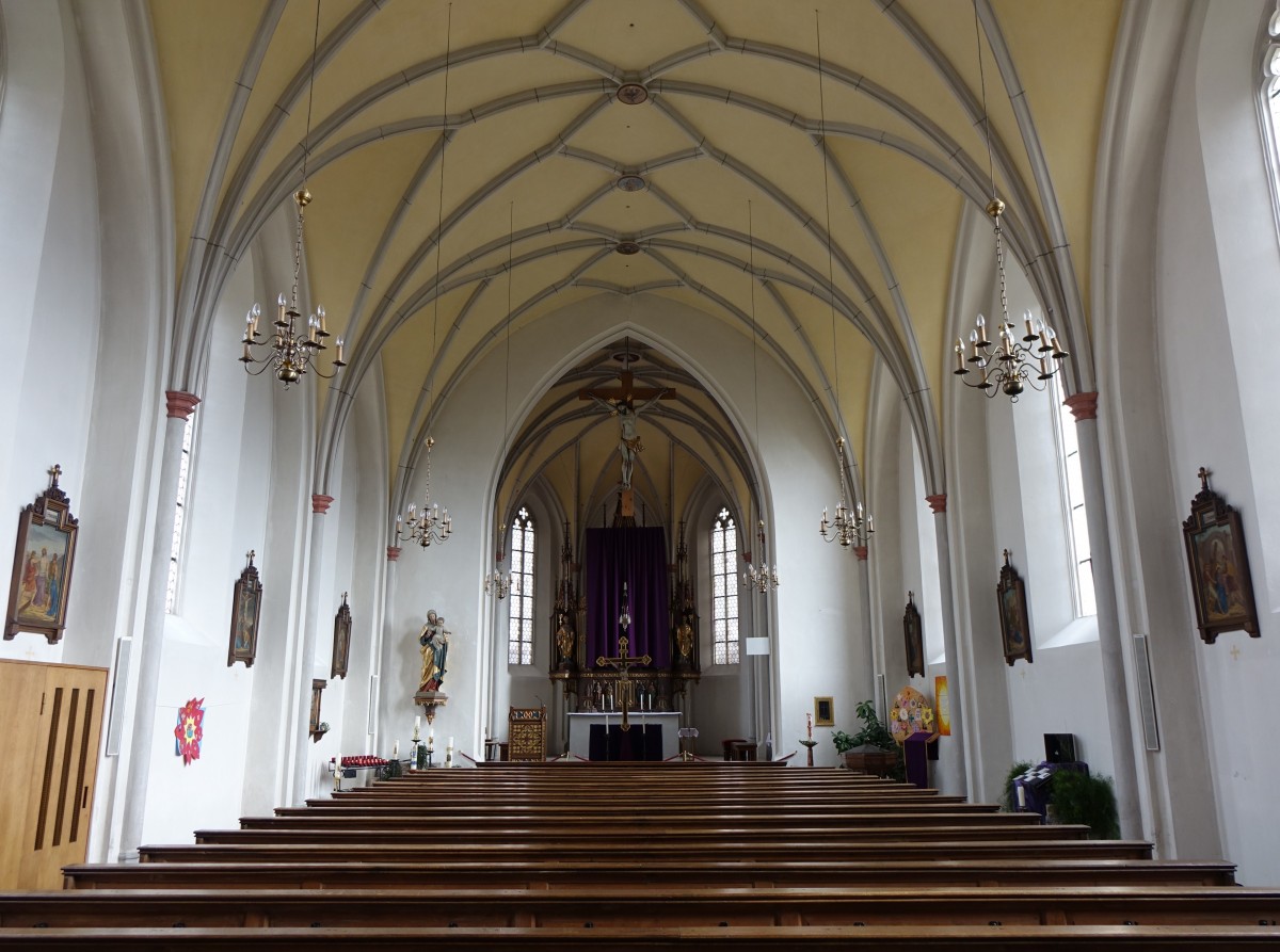 Taufkirchen, Innenraum der St. Jakobus Kirche (21.02.2016)