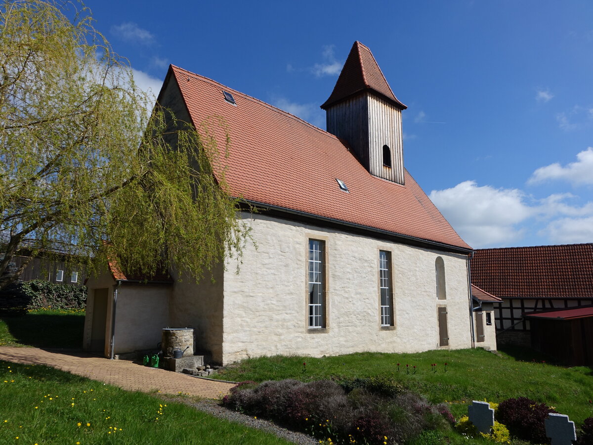 Tautenhain, evangelische St. Johannis Kirche, erbaut 1743 (30.04.2023)