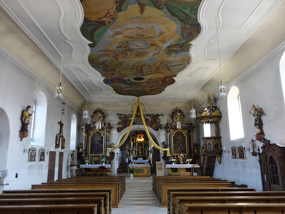 Tegernheim, barocker Innenraum der Pfarrkirche Maria Verkndigung (02.06.2017)