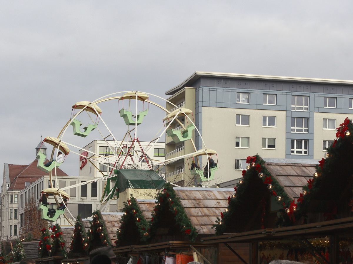 Teile des Weihnachtsmarktes im Zentrum von Chemnitz am 01. Dezember 2018.