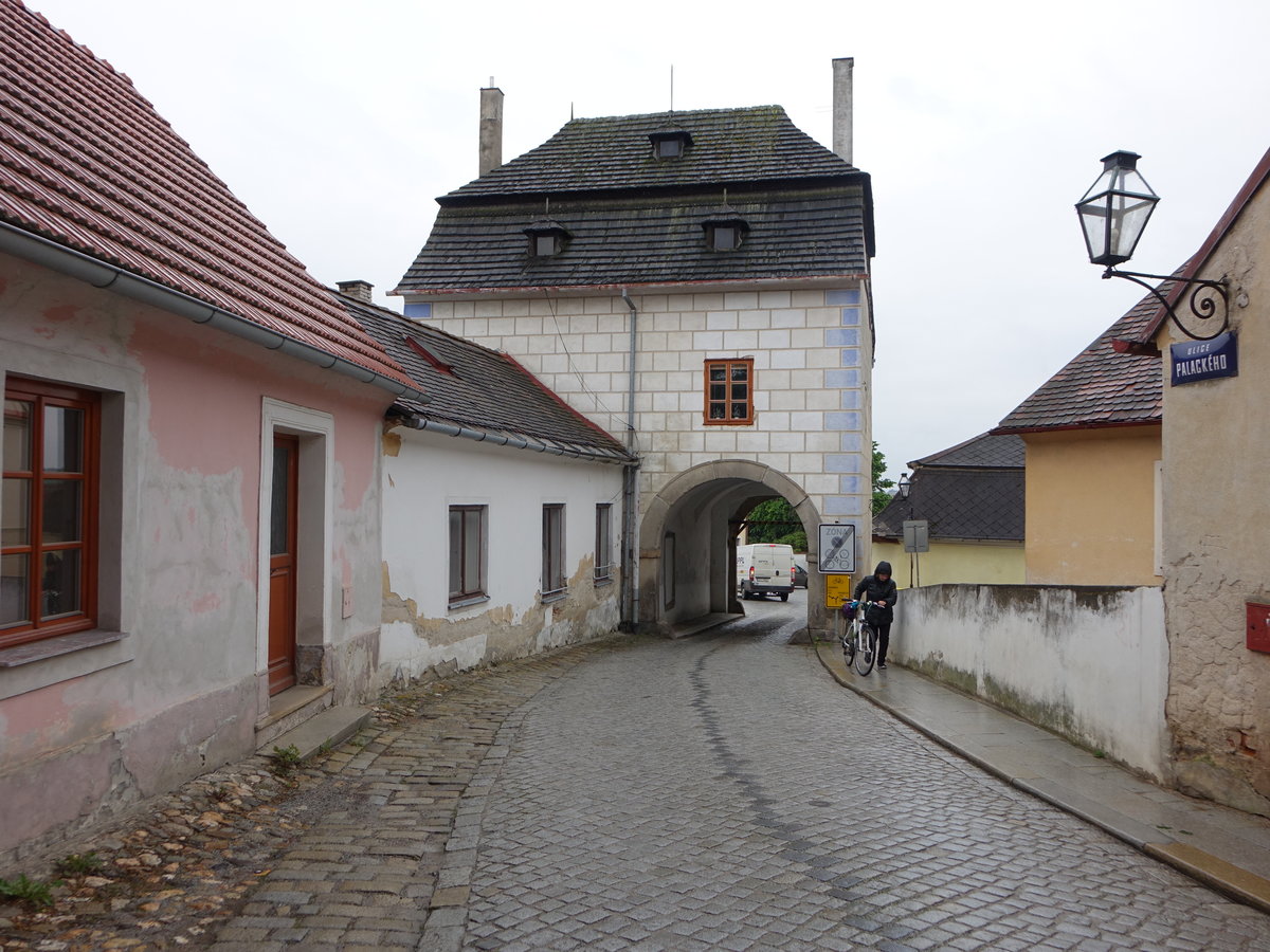 Telc, oberes Tor der Stadtbefestigung, erbaut 1629 (29.05.2019)