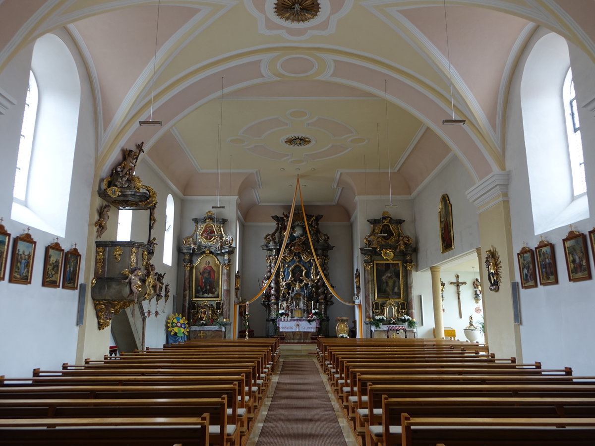 Teunz, barocker Innenraum der St. Lambertus Kirche (04.06.2017)