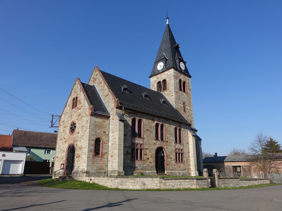 Thalebra, evangelische Dorfkirche, erbaut 1903 (07.04.2023)