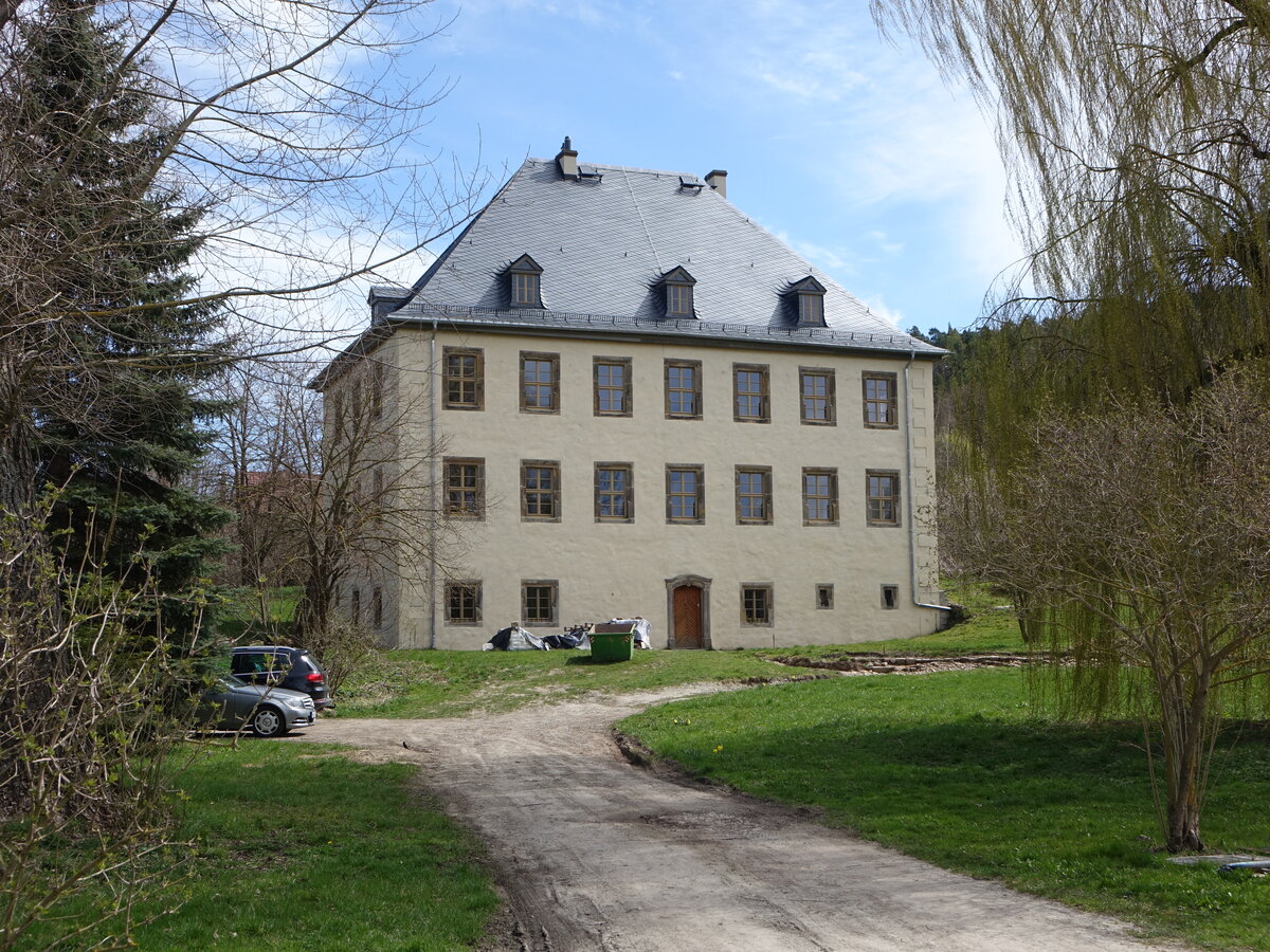 Thangelstedt, Schloss der Grafen von Gleichen-Blankenhain, erbaut im 15. Jahrhundert (17.04.2022)