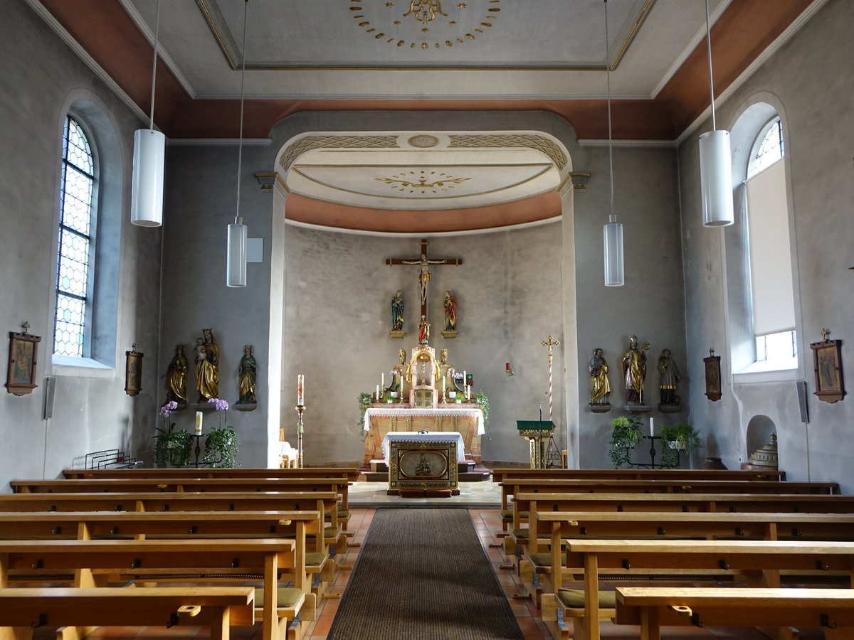 Thanheim, Innenraum der barocken St. Ulrich Kirche, erbaut 1790 (19.08.2018)