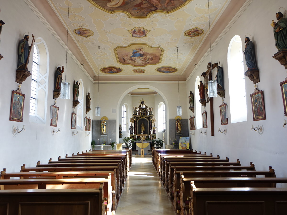 Thannhausen, barocke Ausstattung in der Pfarrkirche St. Stephan (05.03.2017)