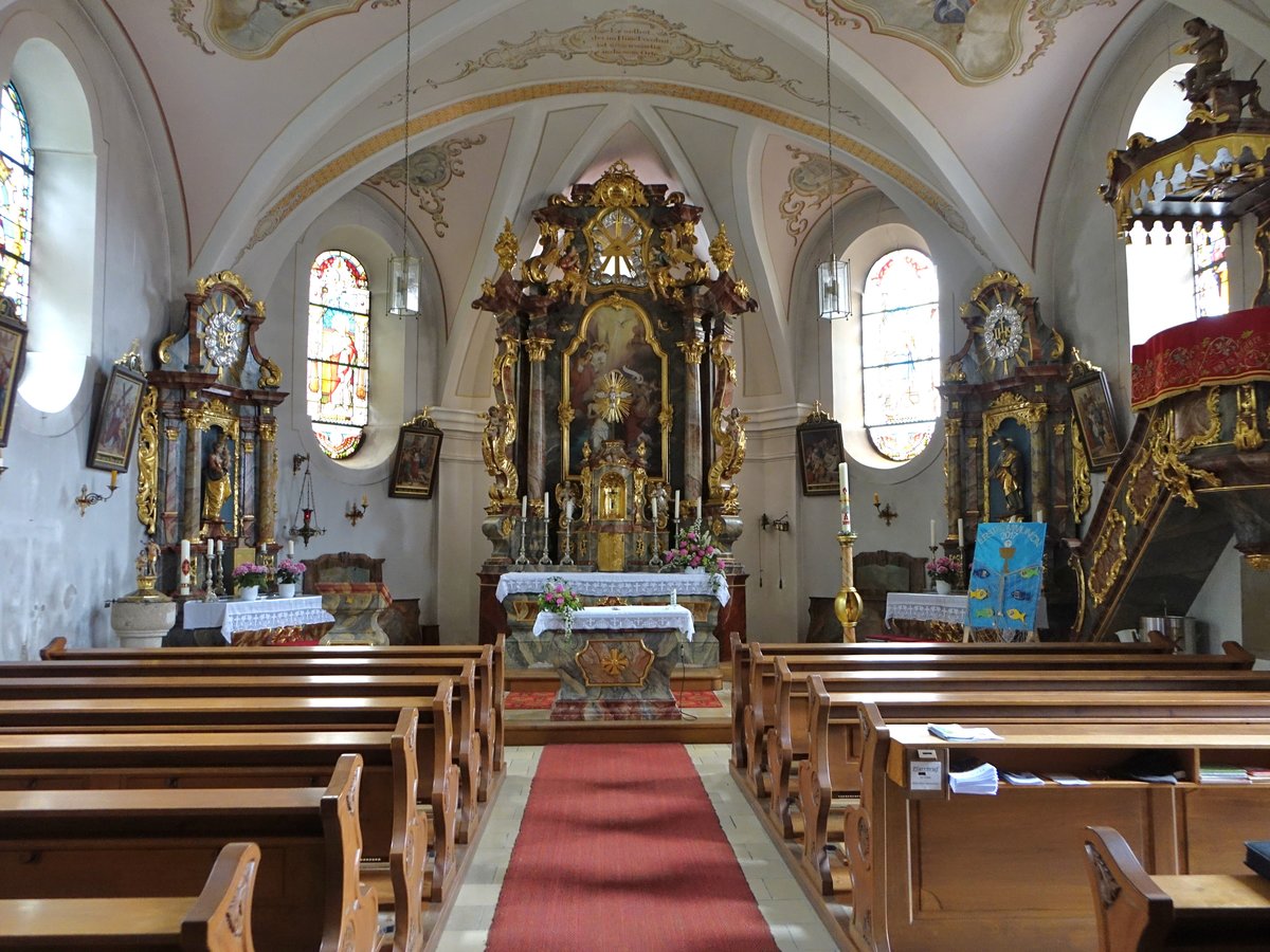 Thanstein, barocker Altre und Kanzel der St. Johannes (04.06.2017)