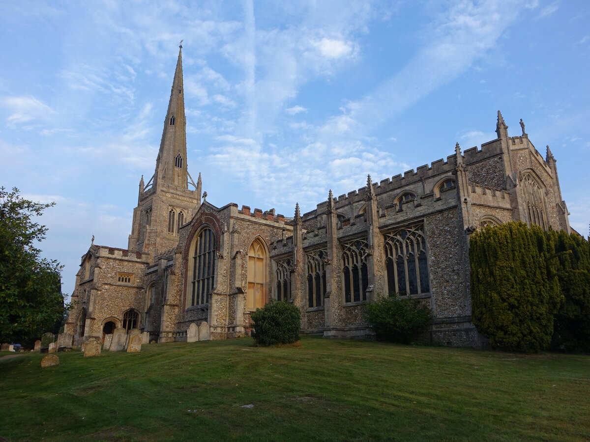 Thaxted, Pfarrkirche St. John, erbaut von 1380 bis 1510 (07.09.2023)