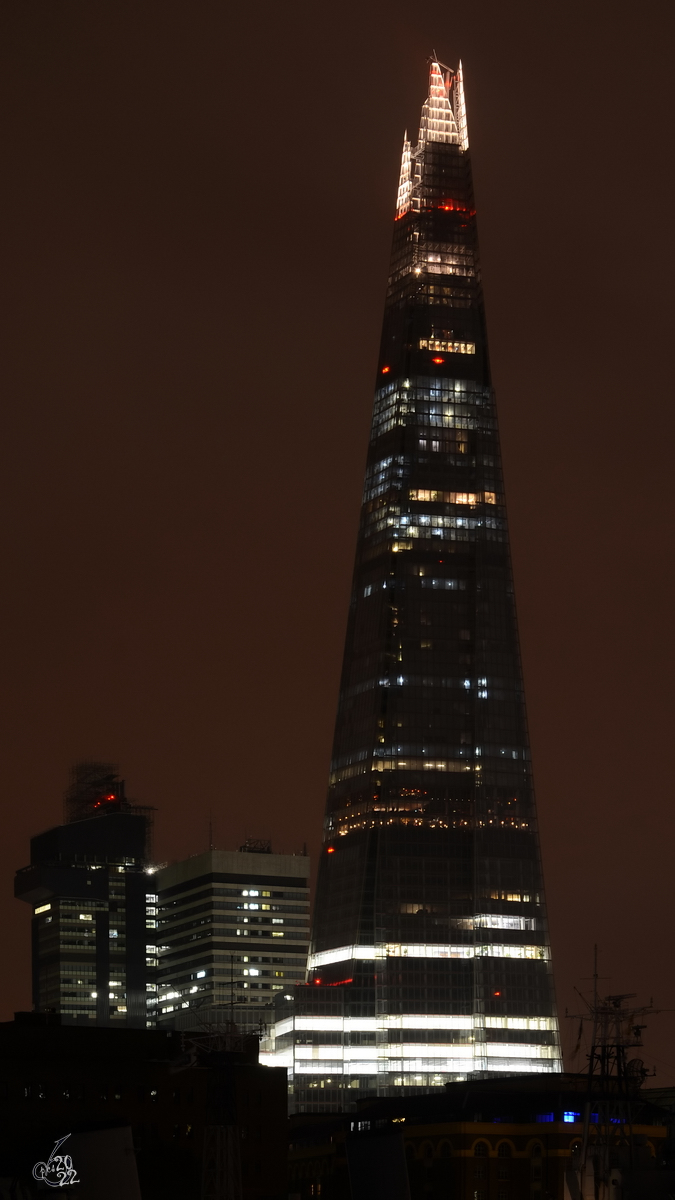 The Shard war mit 310 Metern von Juli bis Oktober 2012 der hchste Wolkenkratzer Europas. (September 2013)