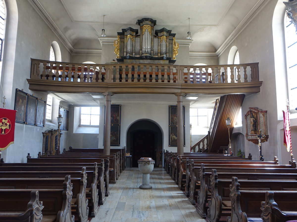 Theilheim, Orgelempore in der Allerheiligenkirche (27.05.2017)
