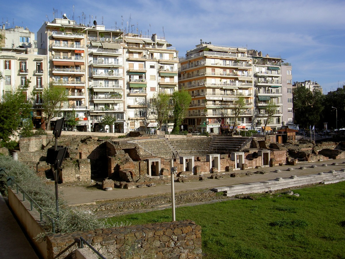 Thessaloniki, Rmisches Forum und Amphitheater (02.05.2014)