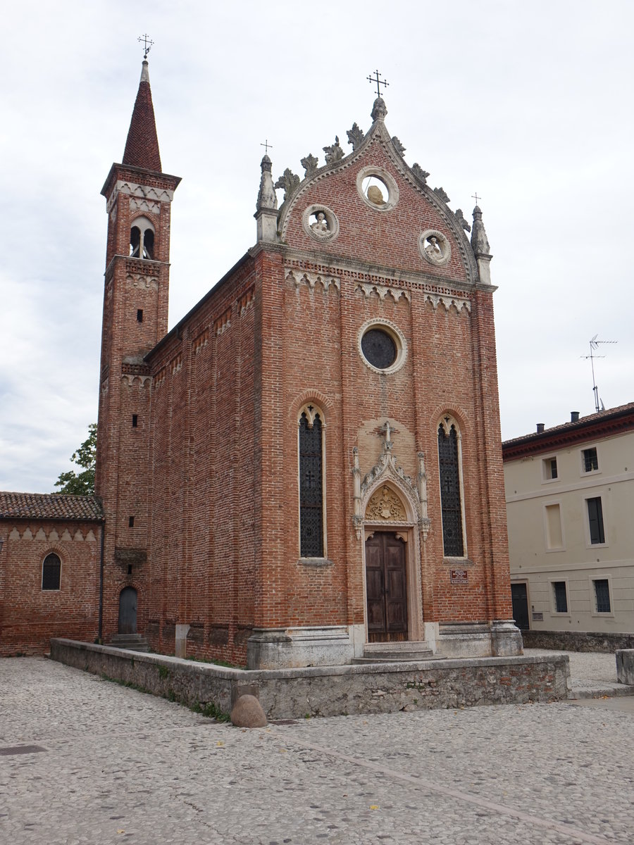 Thiene, Oratorium der Geburt der Jungfrau Maria. Sie wurde um 1470 als Adelskapelle der Familie Da Porto erbaut und ist in der Stadt als Rote Ceseta bekannt (28.10.2017)