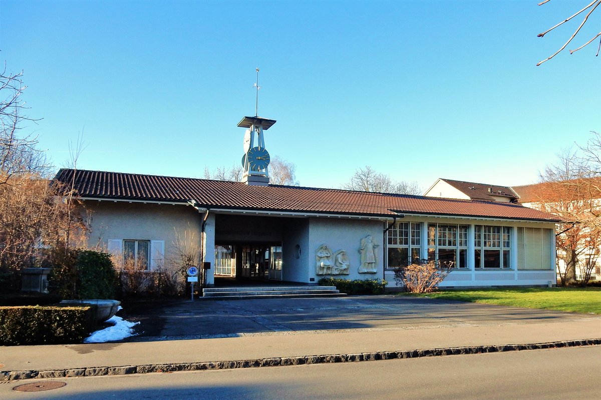 Thun, Eingang der Oberstufenschule Lnggasse - 07.01.2015