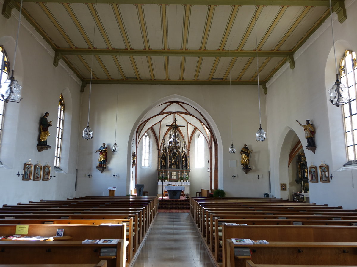 Tiefenbach, neugotischer Innenraum von 1843 in der St. Margaretha Kirche (21.10.2018)