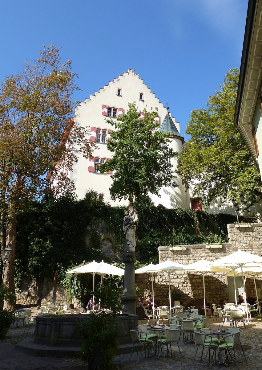 Tiengen, Blick vom Rathausplatz zum Schlo, Sept.2015