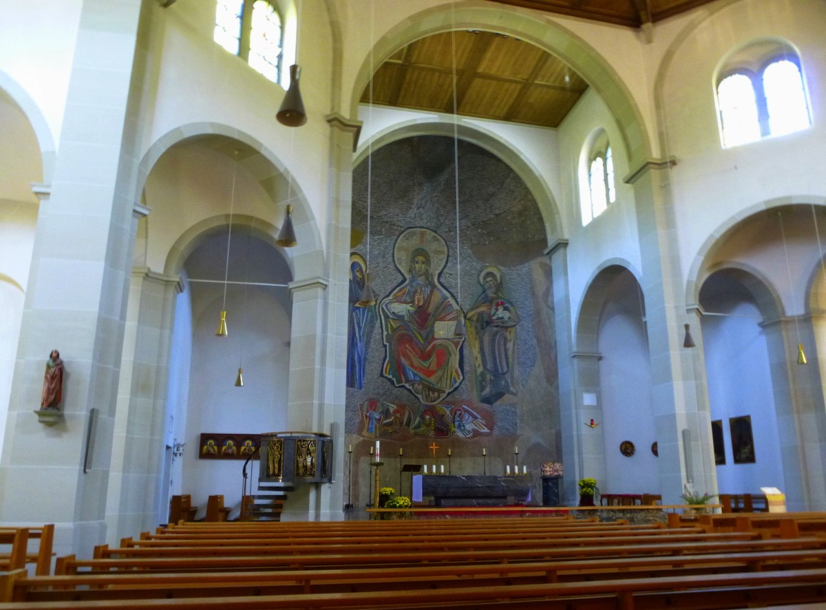 Todtnau, Blick in die katholische Pfarrkirche  St.Johannes der Tufer , Aug.2013