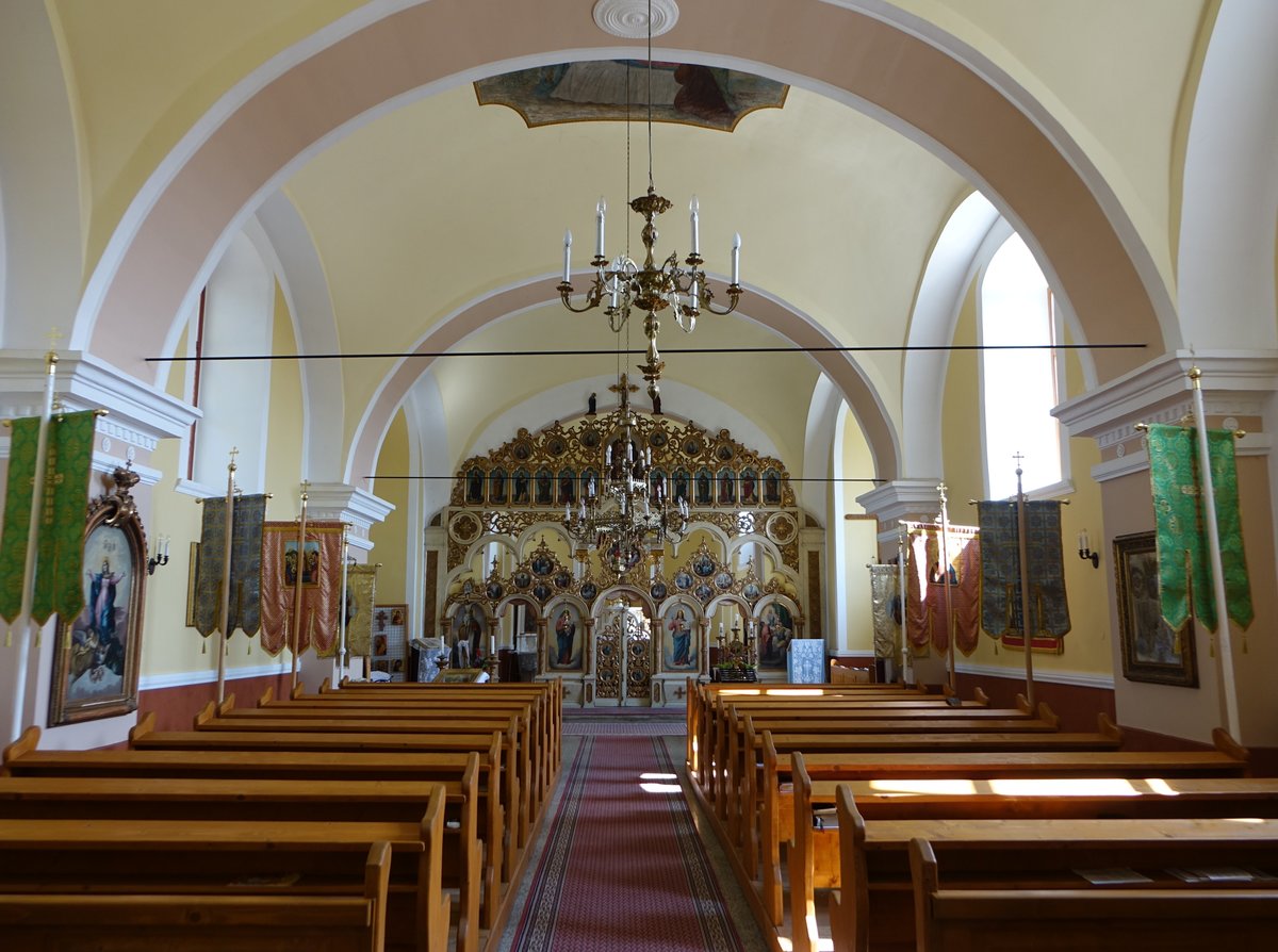Tolcsva, Ikonostase in der Griechisch-katholische Kirche Istenszlő Oltalma, erbaut im 19. Jahrhundert (06.09.2018)