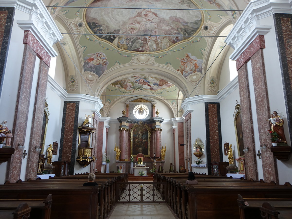 Topolcany / Topoltschan, barocker Innenraum der Maria Himmelfahrt Kirche (05.08.2020)