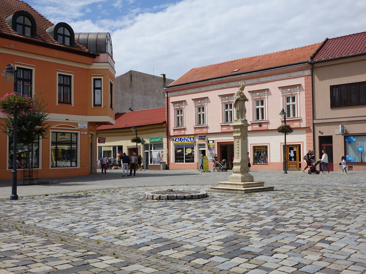 Topolcany / Topoltschan, Statue am Stefanika Namesti (05.08.2020)