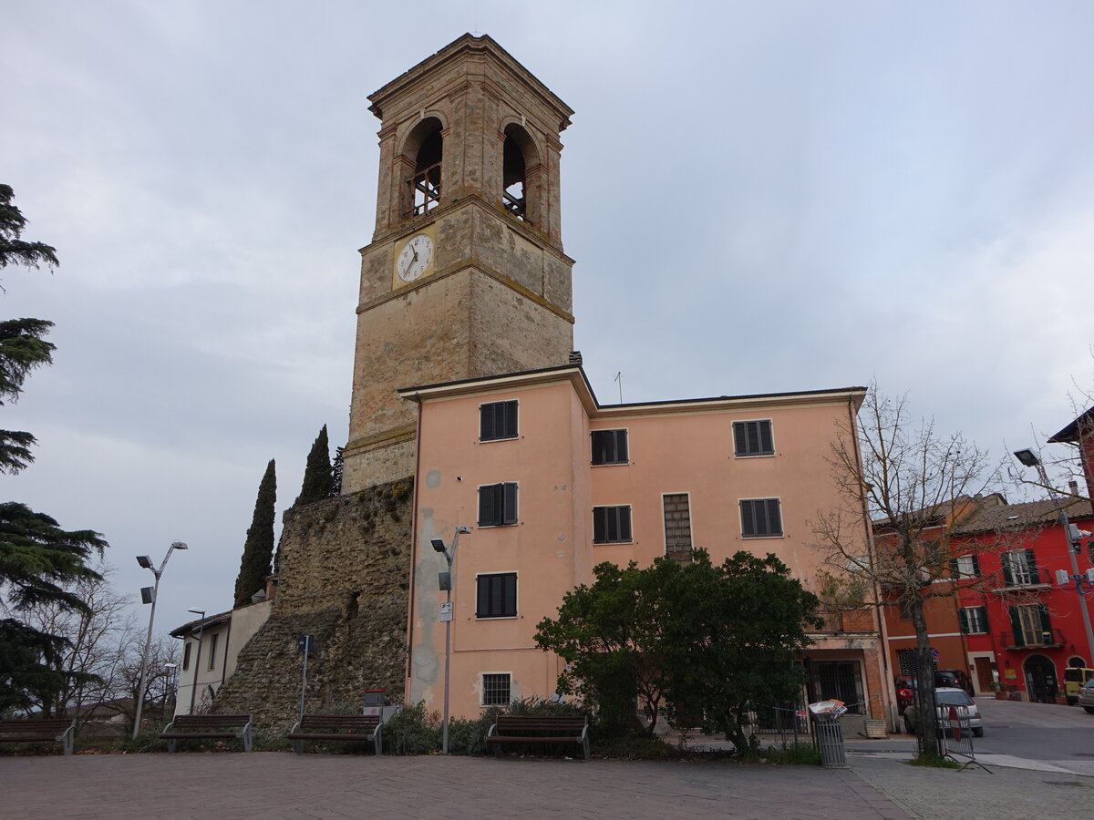 Torgiano, Pfarrkirche St. Bartholomus, erbaut im 18. Jahrhundert (27.03.2022)