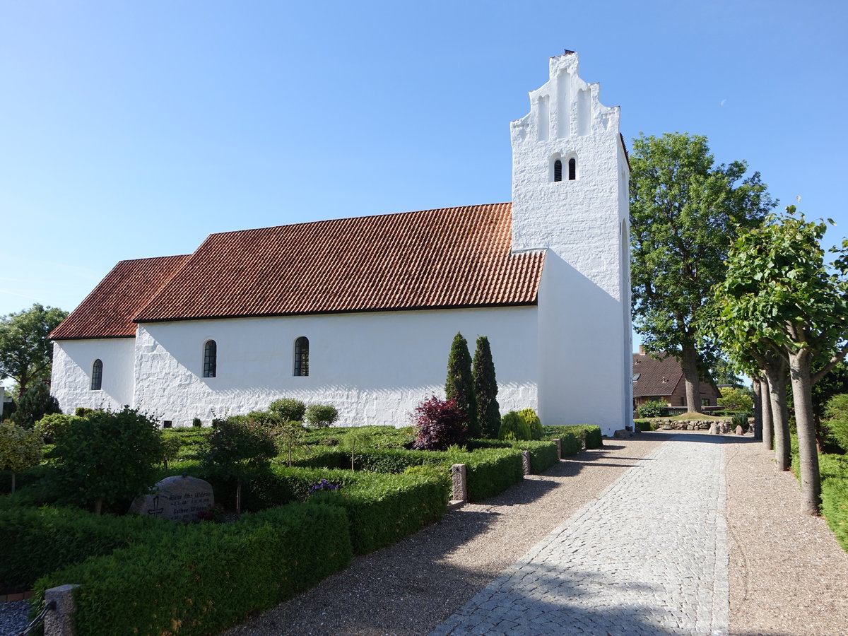 Torrild, romanische Ev. Kirche, erbaut im 11. Jahrhundert (07.06.2018)