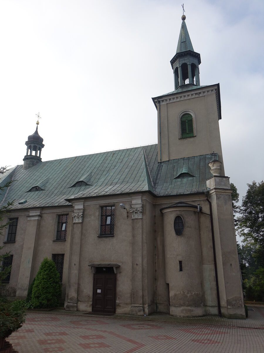Toszek / Tost, Pfarrkirche St. Katharina, erbaut ab 1450, von 1713 bis 1714 barockisiert als Stiftung von Johann Dittrich von Peterswald (13.09.2021)