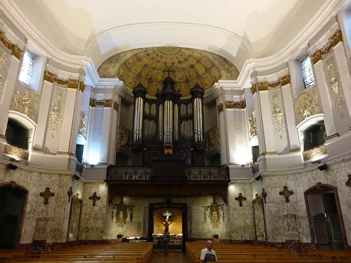 Toulouse, Orgelempore in der Pfarrkirche Saint-Gerome (29.07.2018)