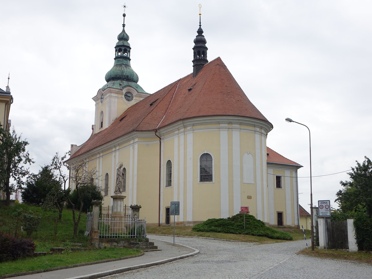 Tovacov / Tobitschau, barocke St. Wenzel Kirche, erbaut bis 1786 (03.08.2020)
