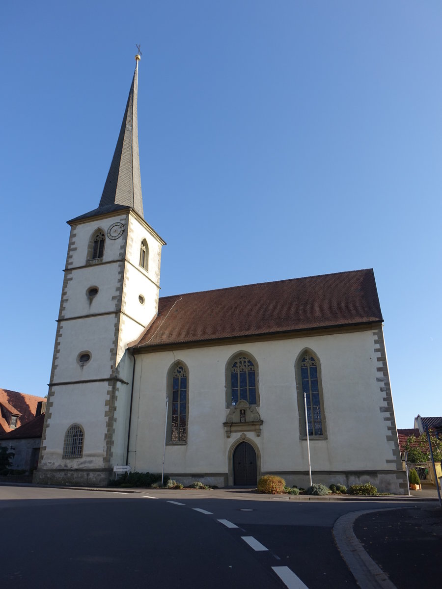 Traustadt, kath. St. Kilian Kirche, erbaut im 17. Jahrhundert (14.10.2018)
