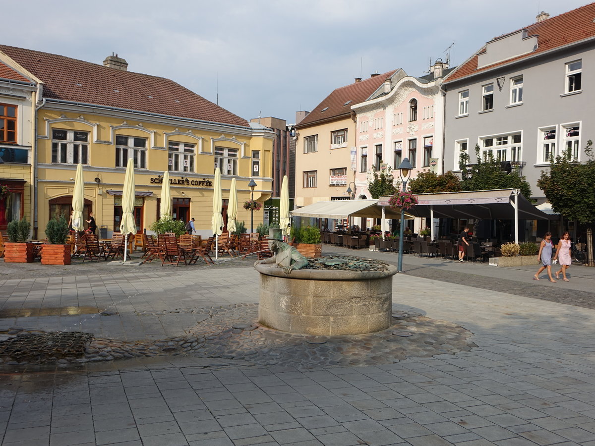 Trencin / Trentschin, Brunnen am Jaselska Namesti (30.08.2019)