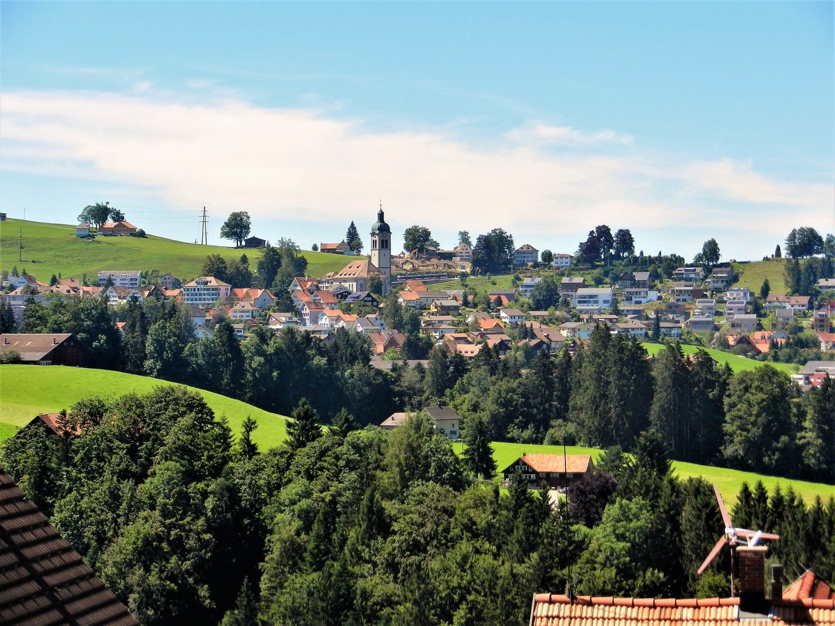 Trogen, Sicht in Richtung Speicher - 18.07.2014