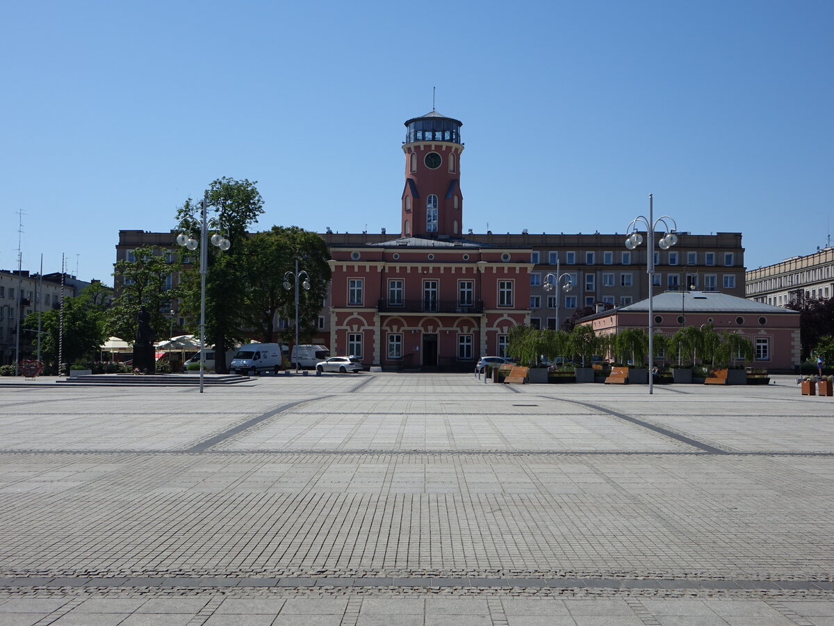 Tschenstochau, Rathaus am Władysław Bieganski-Platz (19.06.2021)